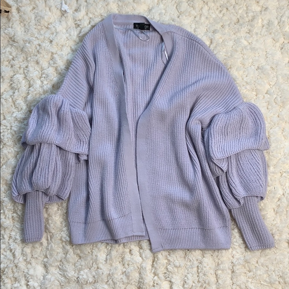 RUFFLE SLEEVE TOPSHOP CARDIGAN